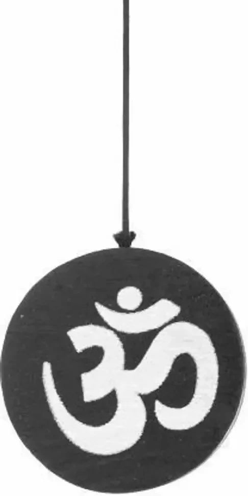 Decorative Om Symbol Wind Chime for Home and Garden – Metallic Pipes with Black Wooden Accents – Soothing Sound Feng Shui Wind Bell for Positive Vibes and Meditation Spaces