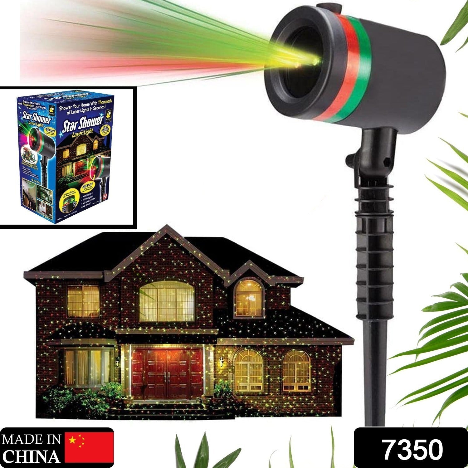 Star Fairy Motion Laser Projector – Multicolor Decorative Light for Indoor & Outdoor Festivities (No Remote)