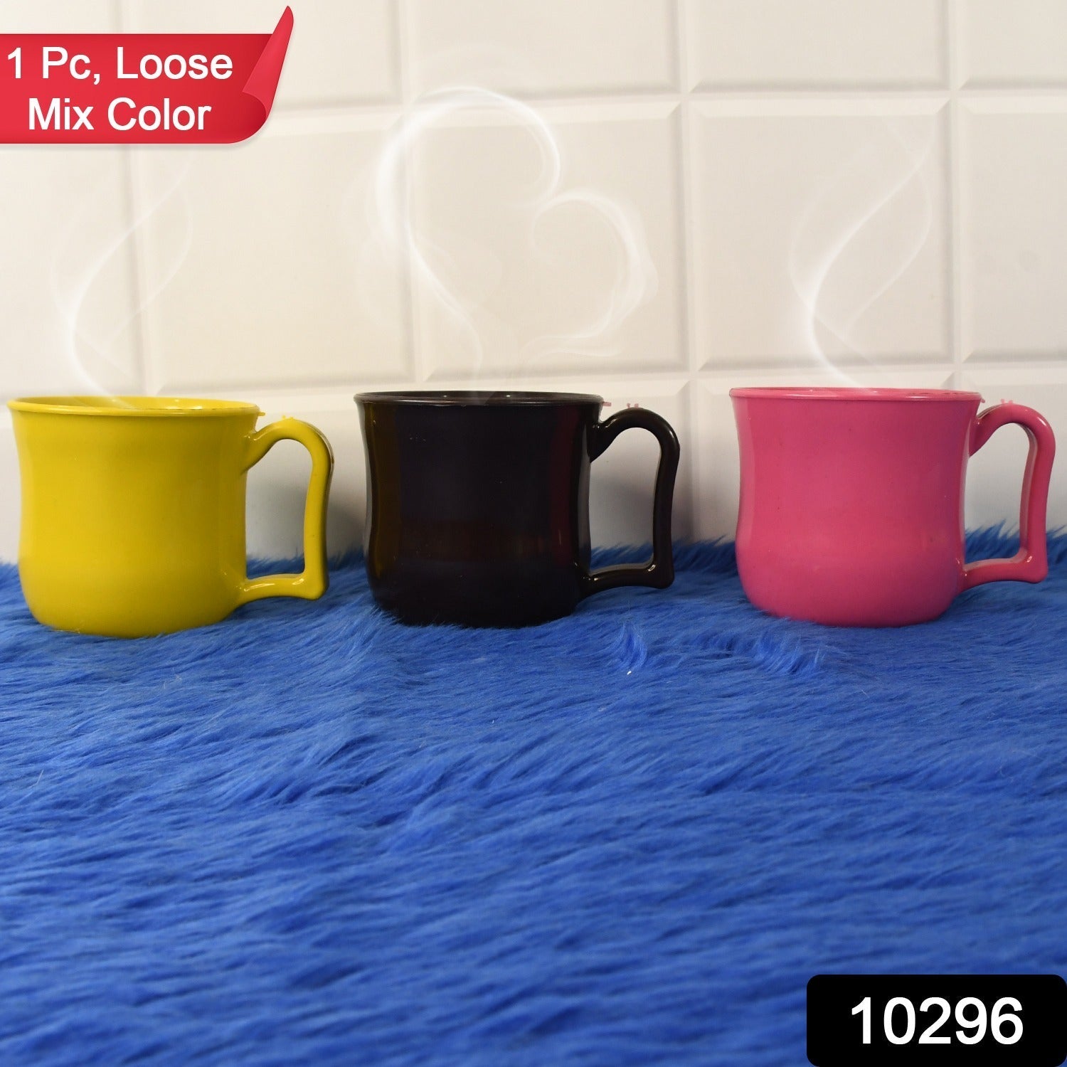 Customize Premium Plastic Coffee / Tea Cups / Mug with Handle (1 Pc / Loose / Mix Color)