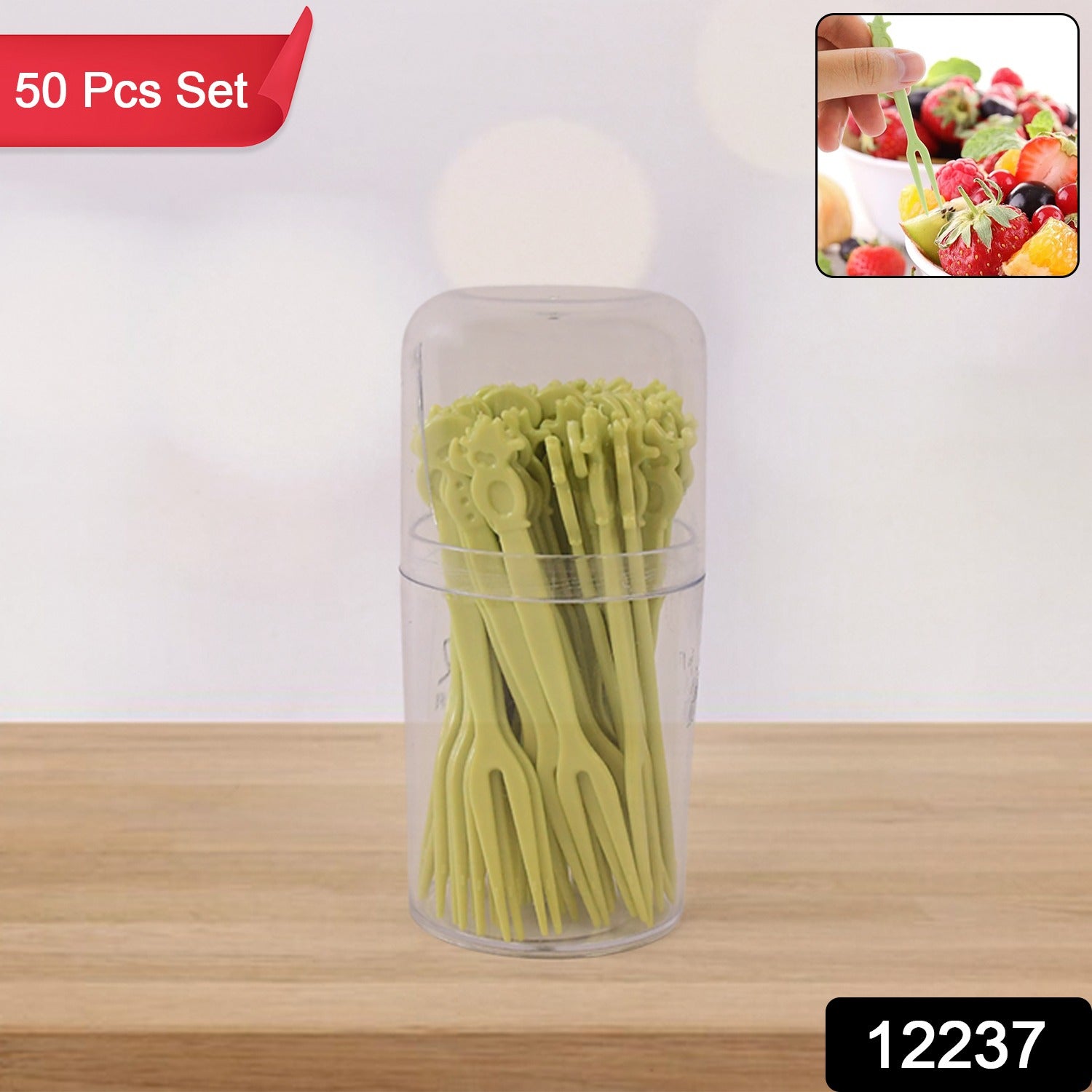 Plastic Fruit Forks Cake Dessert Forks Mini Forks (50 Pcs Set)