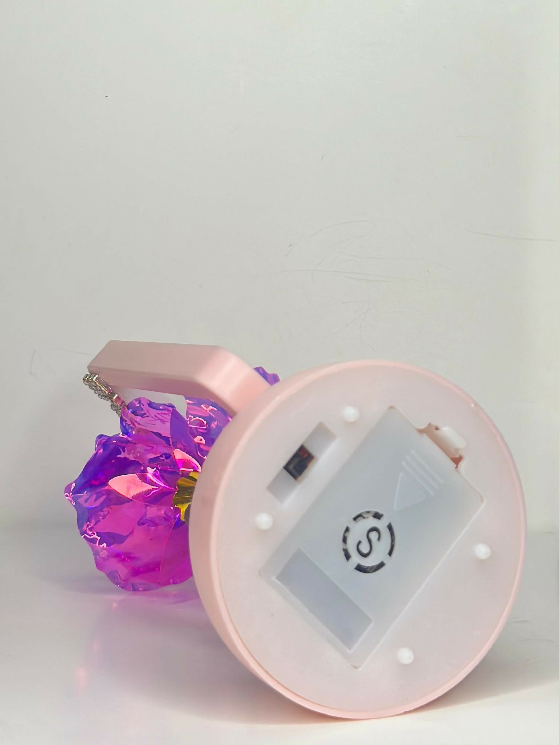 Romantic LED Love Showpiece with Golden Stem Crystal Rose and Proposal Couple Figurine – Decorative Night Lamp for Bedroom, Anniversary Gift, Valentine's Day, Wedding or Engagement Celebration