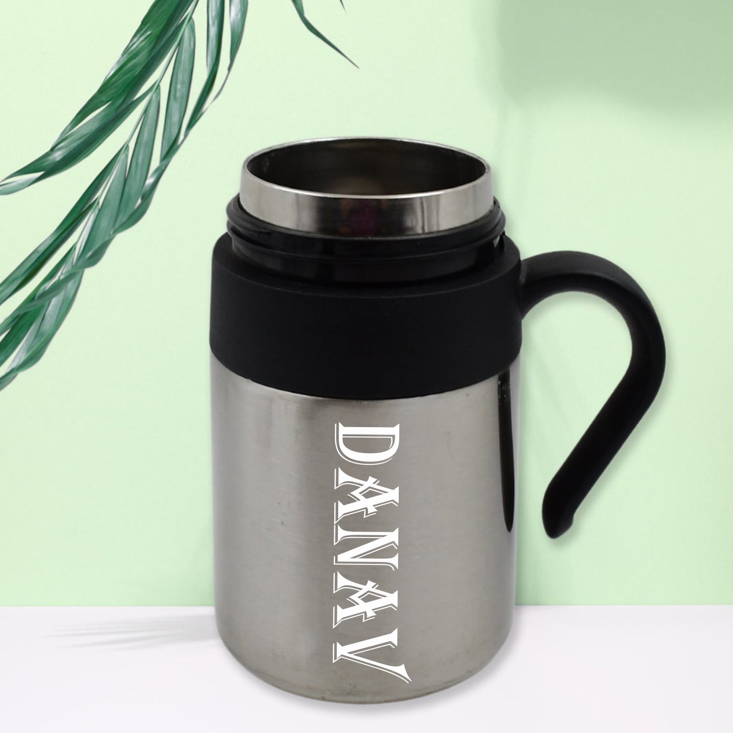 Customize Stainless Steel Mug / Bottle Vacuum Insulated Cup With Handle & Small Cup, Tumbler (420 ML)