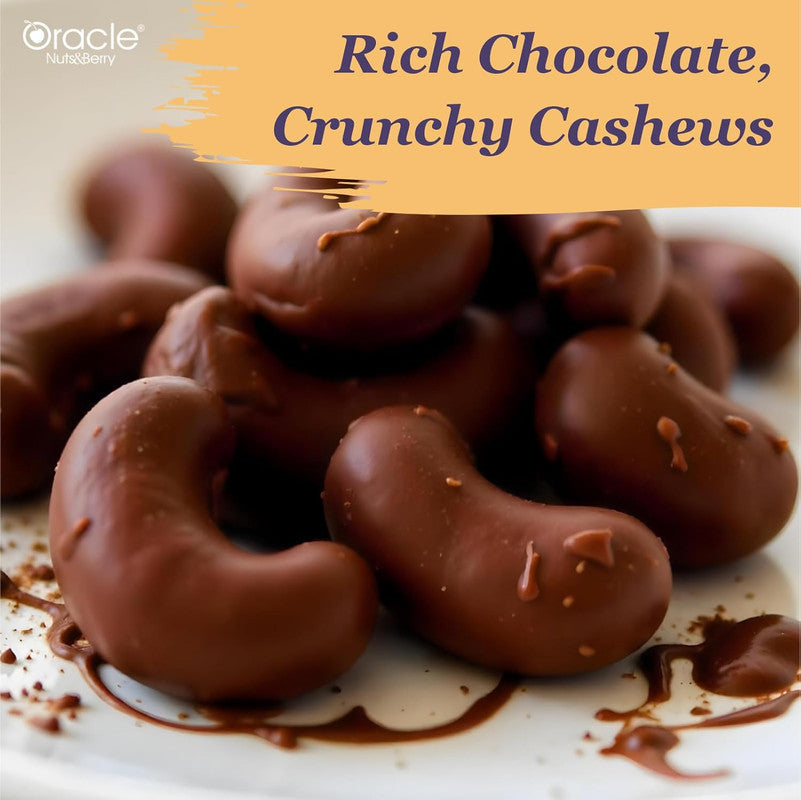 Oracle Nuts & Berry Premium Choco Cashew Dragees – Chocolate Coated Crunchy Cashew Nuts (120gm)
