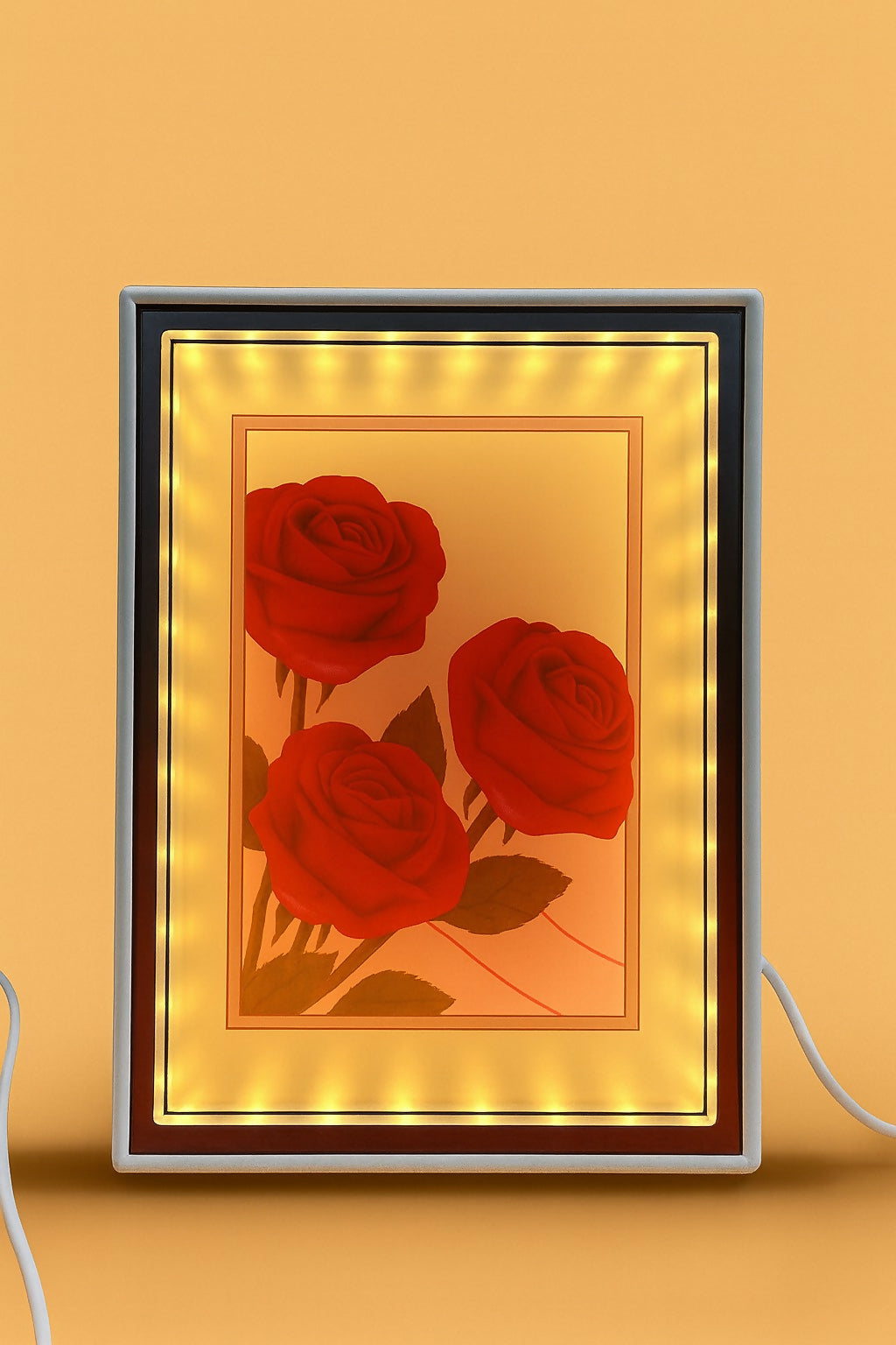 LED Square Photo Frame with Glowing Border | Decorative Light-Up Picture Frame for Couples, Flowers & Art | Wedding, Anniversary, Valentine’s Day & Home Décor Gift