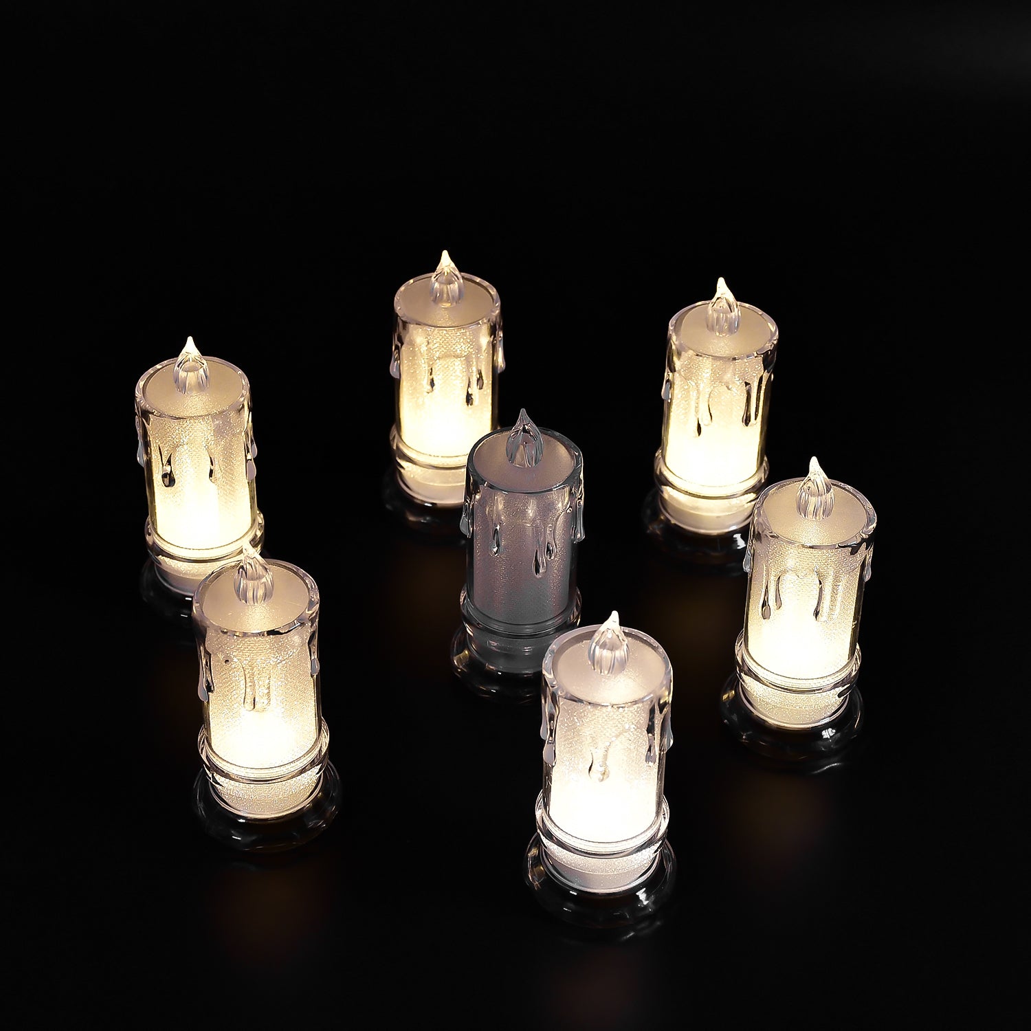 Big Flameless Melted Design Candles Set, Diwali (12 pcs)