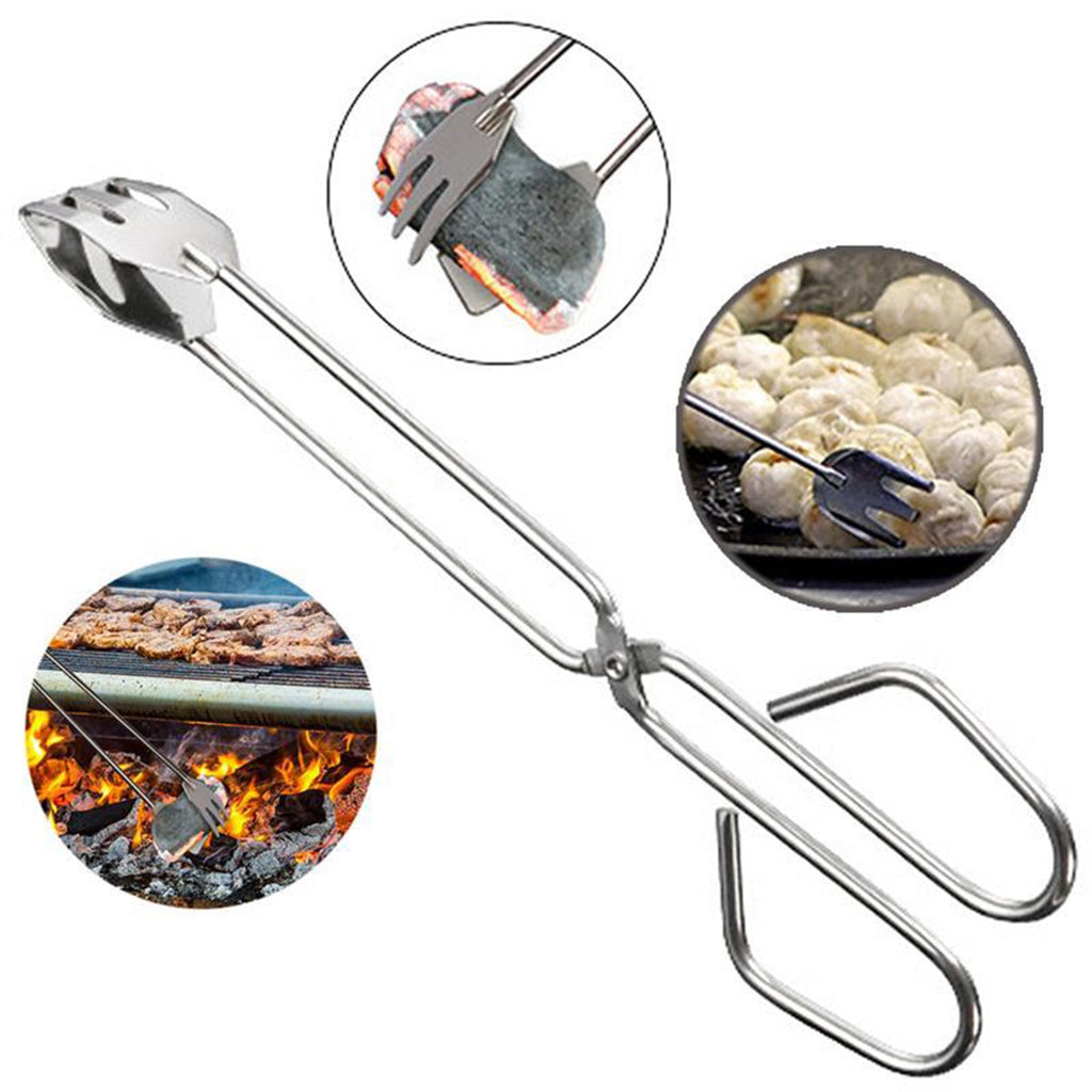 31cm Multi-Functional Metal BBQ Tongs for Serving (Clamp, Durable)