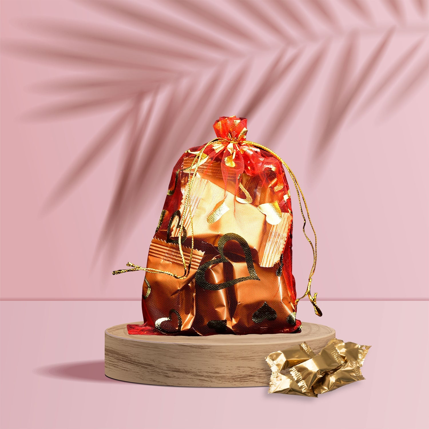 Net Fabric Drawstring Pouch – Ideal for Dry Fruits, Organza Shagun Potli (Mix Sizes & Design)