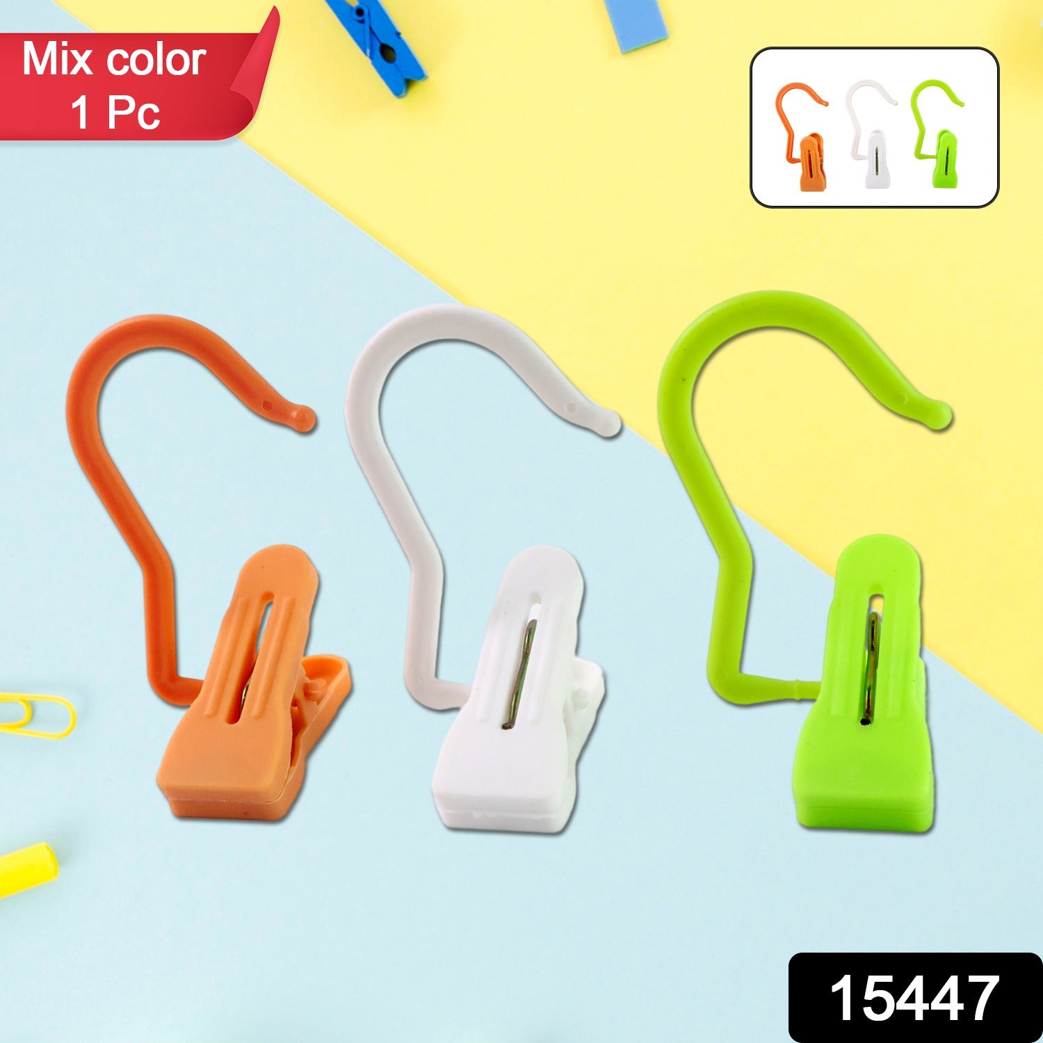 Multipurpose Hanging Hook Clip (1 Pc, Mix Color)