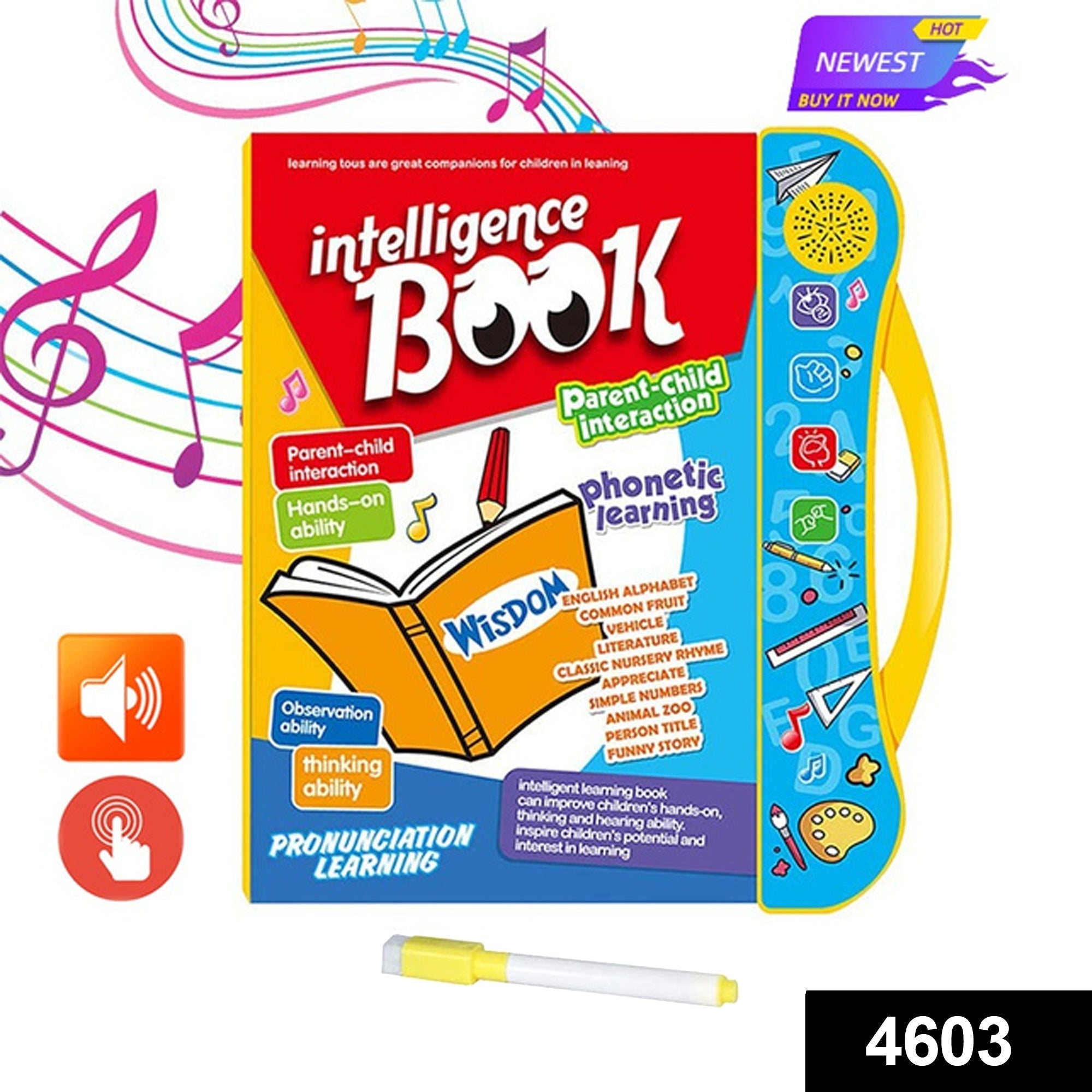 Musical Learning Study Book with Numbers, Letters