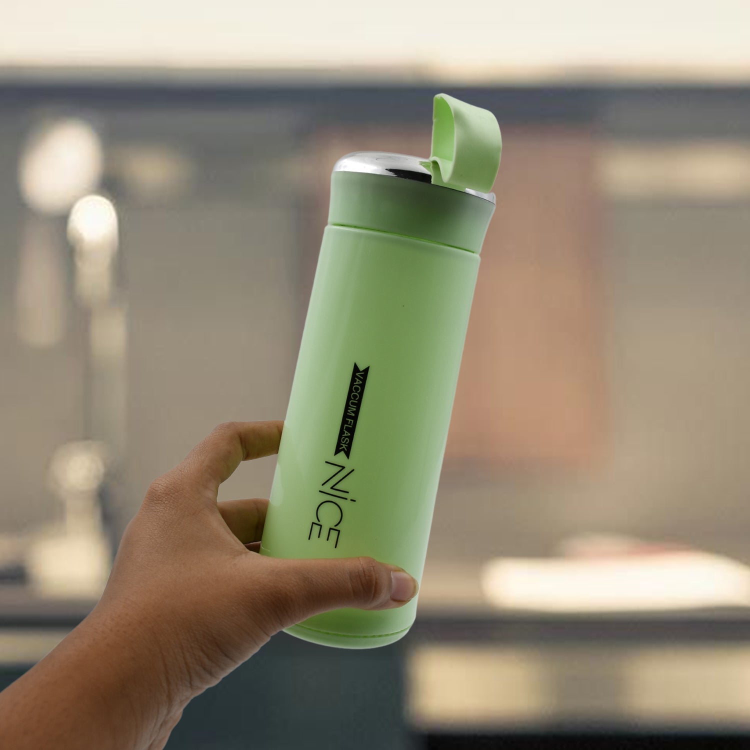 Water bottle 400ml leak proof, glass water bottle with daily water intake for gym and children, Nice Bottle (1 pc /Mix Color)
