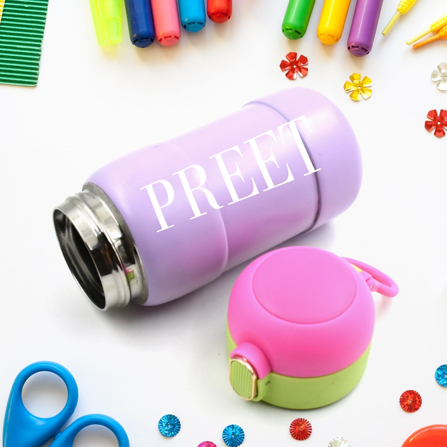Custom Duck Stainless Steel Water Bottle for Kids & Adults (1 Pc, BPA Free, Mix Design)