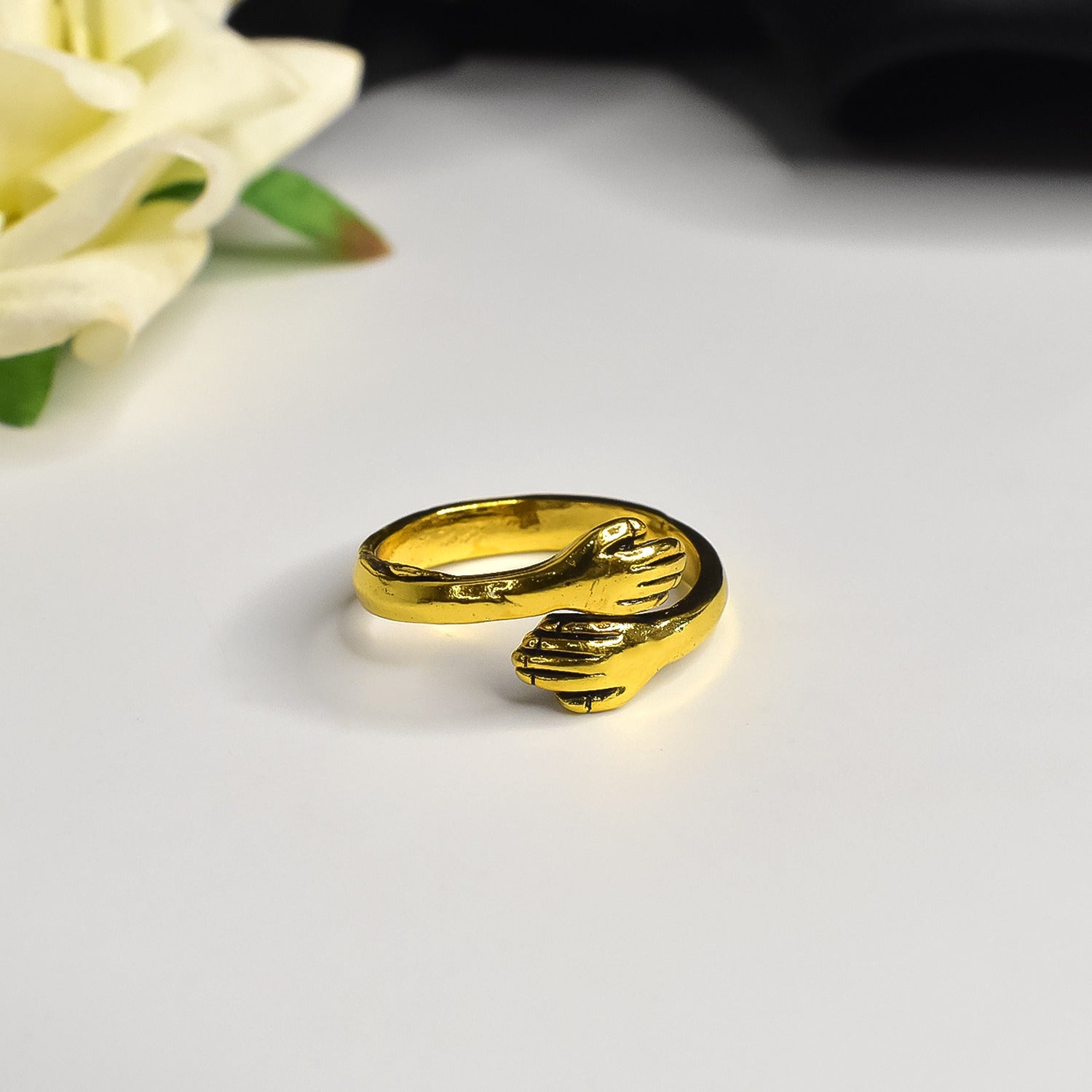 Stainless Steel Gold Plated Simple Style Hug Adjustable Ring