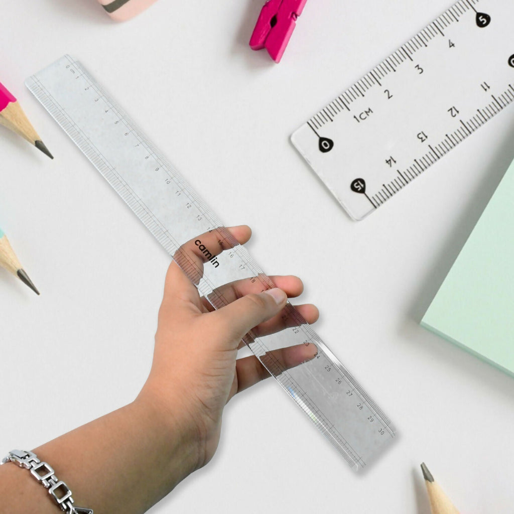 Camlin 30 cm Transparent Plastic Scale Ruler (1 Pc)