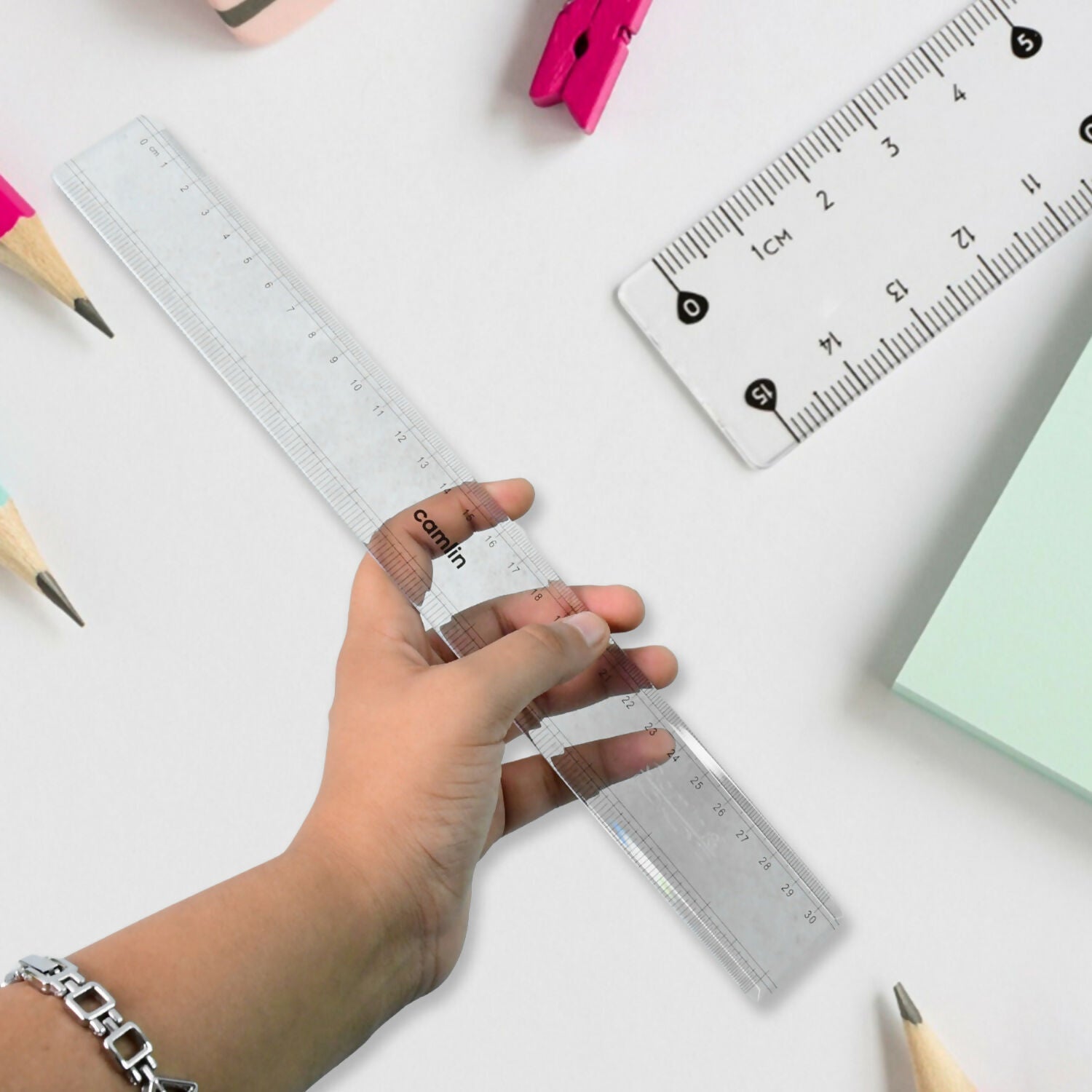 Camlin 30 cm Transparent Plastic Scale Ruler (1 Pc)