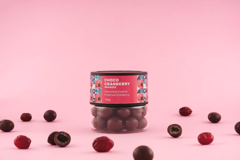 Oracle Choco Cranberry Dragees – Chocolate Coated Premium Cranberries (120gm)