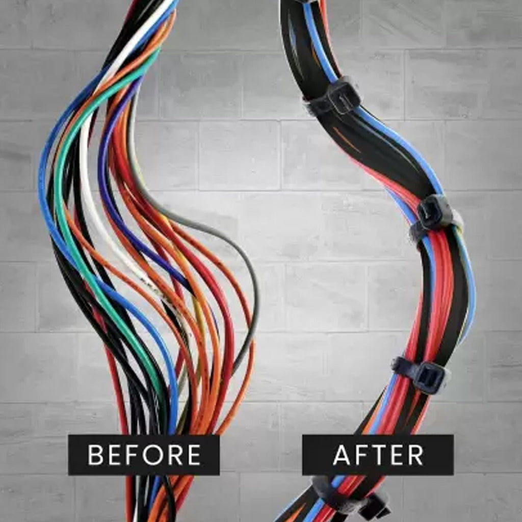 3×100 MM Nylon Self Locking Cable Ties, Heavy Duty Strong Zip Wire Tie. Pack of 100pc - Black