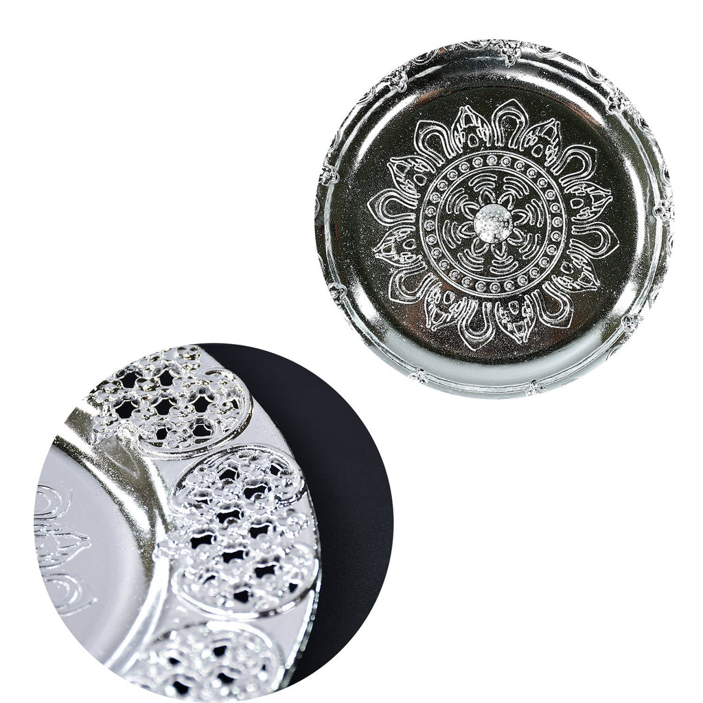 Beautiful 8-Inch Plastic Pooja Thali Set – Perfect for Daily Use & Special Occasions (Plastic)
