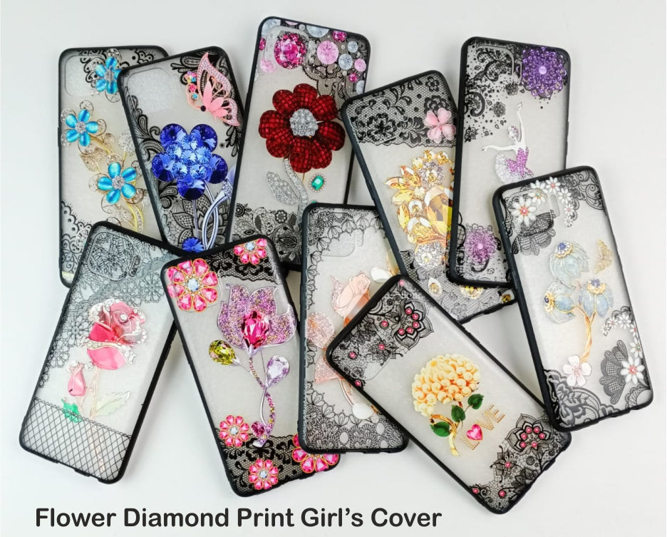 Flower Diamond Print Case Case For Vivo Y53s