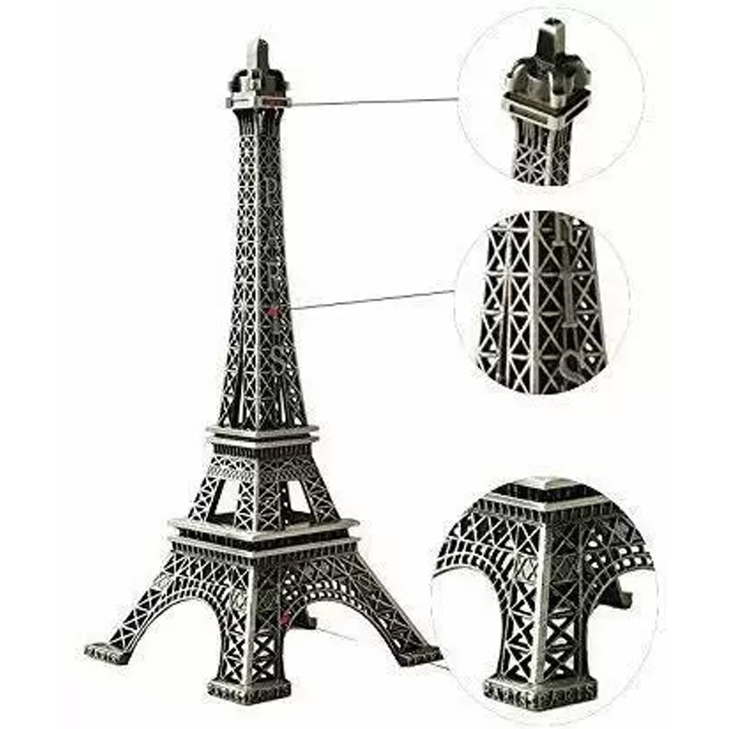 Antique 3D Eiffel Tower Statue - Metal Paris Landmark Decorative Showpiece for Home & Office