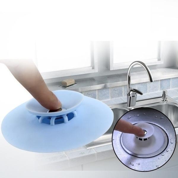 Creative 2-in-1 Silicone Sewer Sink Sealer Cover Drainer (multicolour)