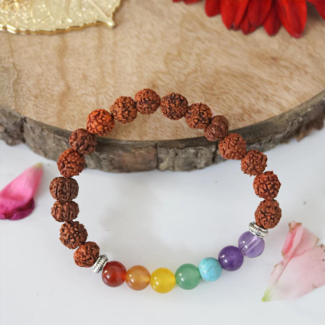 7 Chakra Rudraksha   Bracelet