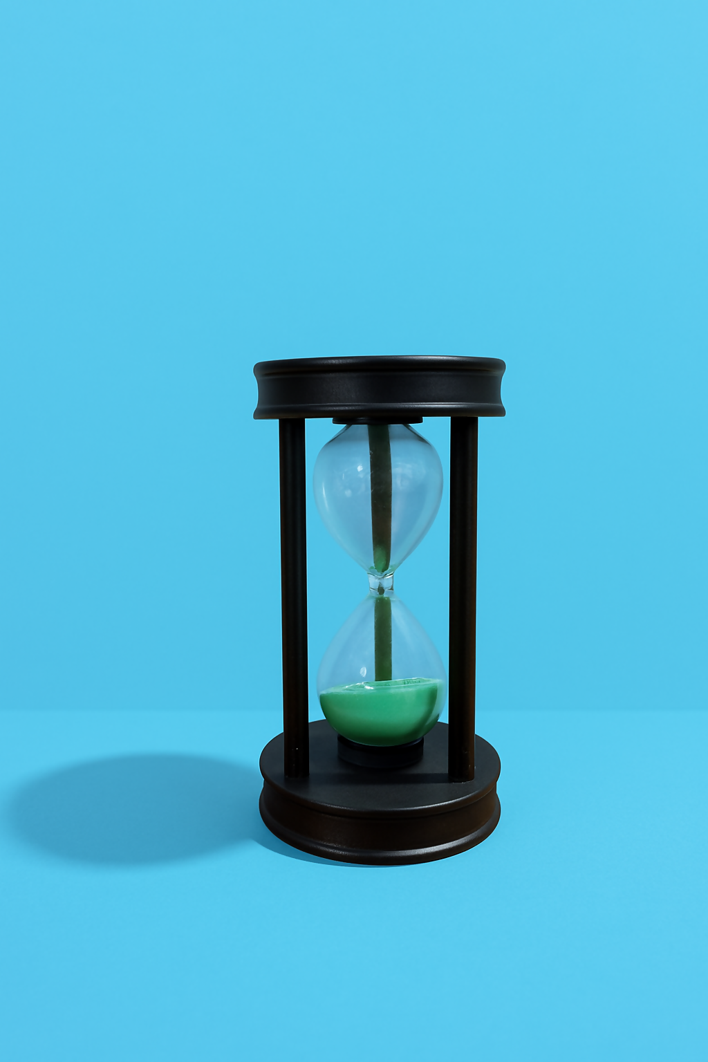 Premium 15 Minute Hourglass Sand Timer – Decorative Sand Clock with Colored Sand, Durable Black Frame, Vintage Glass Timer for Home Office Desk, Meditation, Study, Kitchen & Gift Use pack of 1