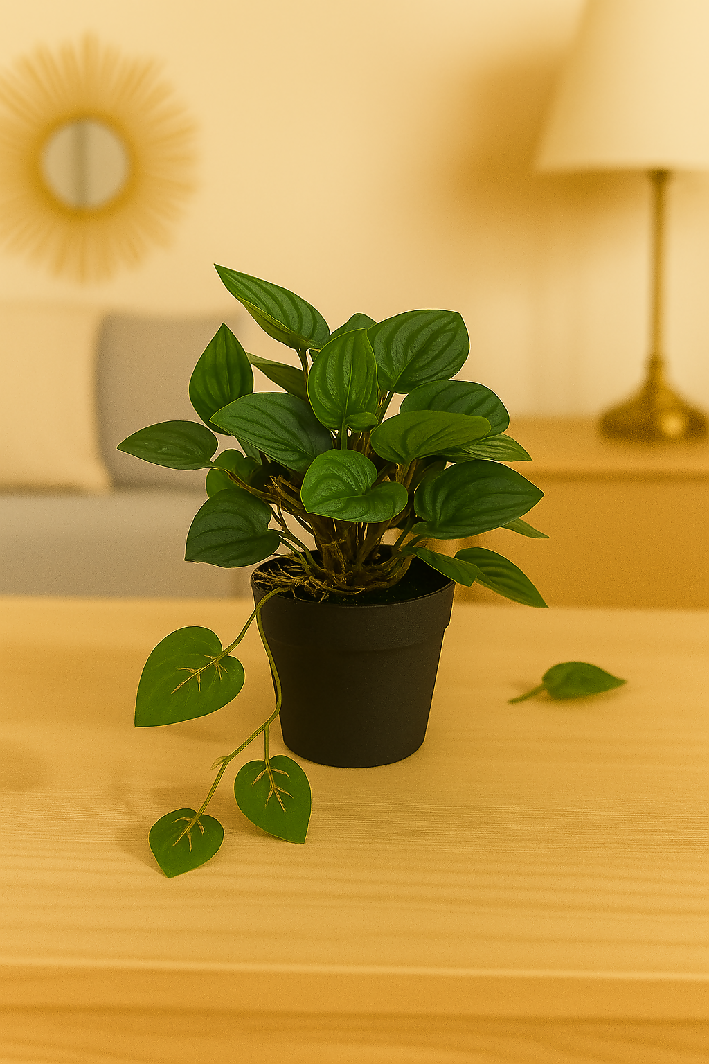 VerdeCharm Mini Ornamental Plant for Indoor and Outdoor, Home, Shop, Office, Restaurant Decor Dark Green (Pack of 1), Plastic