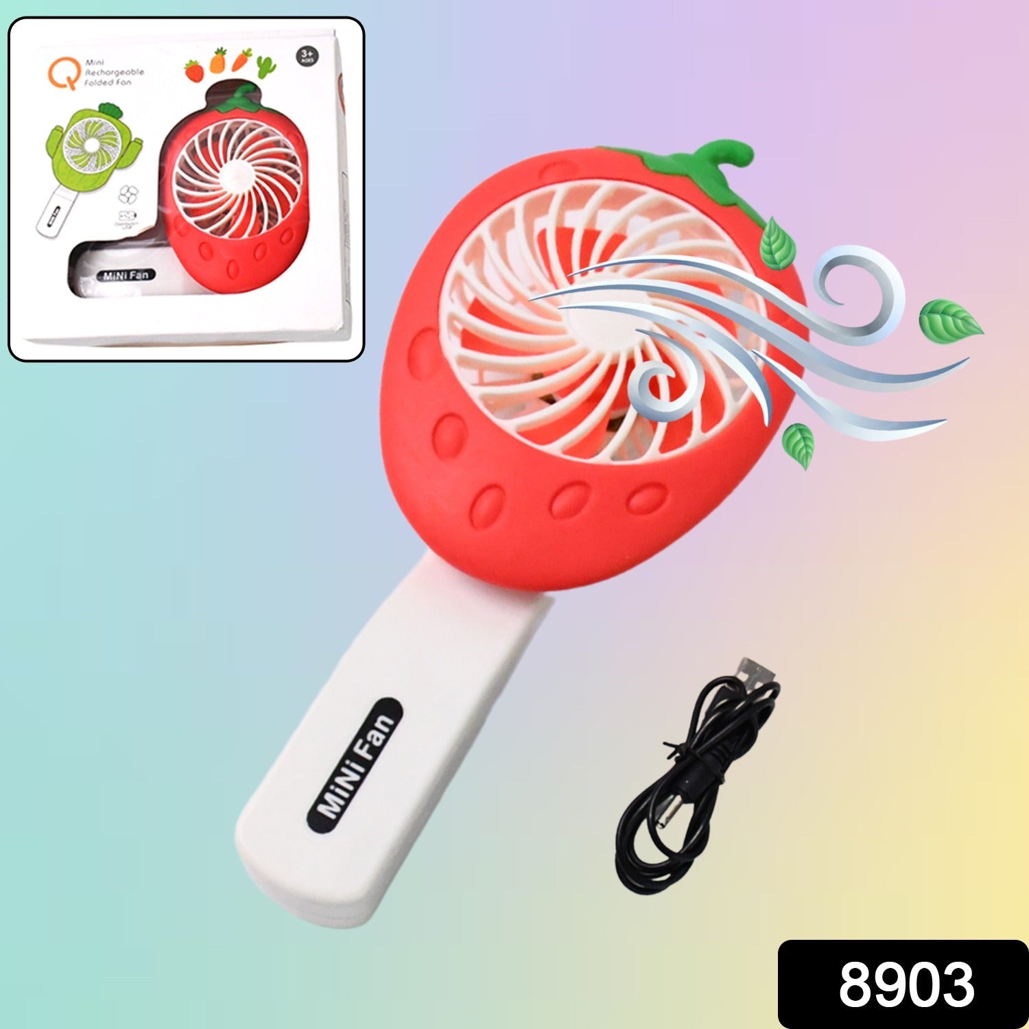 Rechargeable Handheld Mini Fan (Battery Not Included / Mix Colour)
