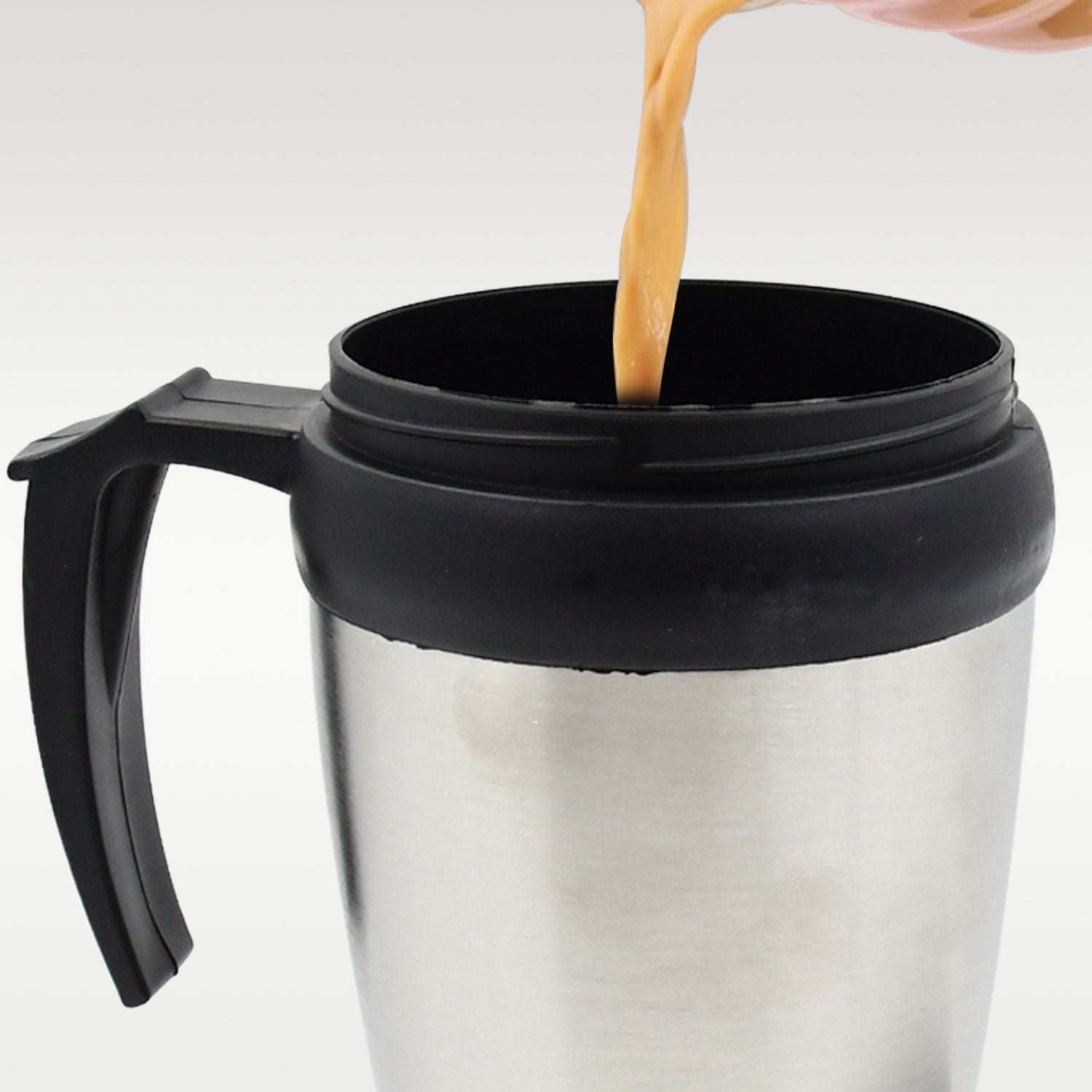 Stainless Steel Vacuum Glass Insulated Glass Coffee Cups, Tumbler (With Lid & Handle / 1 pc)