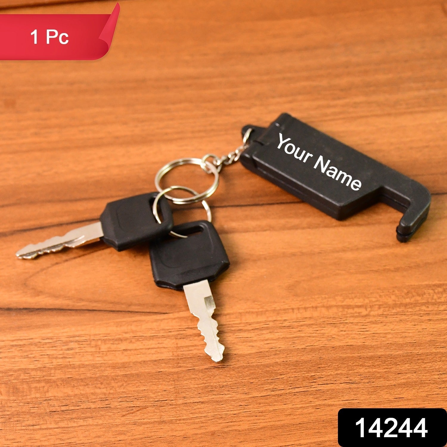 Customized / Personalized 2 in 1 Plastic Keychain with Mobile Stand / Phone Holder (1 Pc / Multicolor)