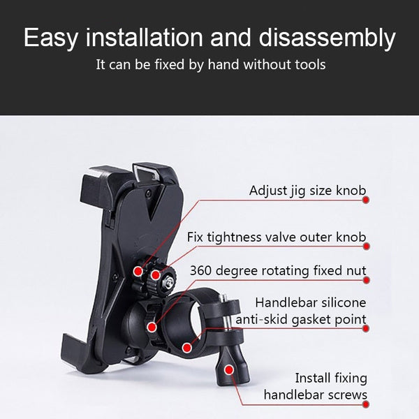 Bike Phone & Mobile Mount Anti Shake and Stable Cradle Clamp with 360° Rotation