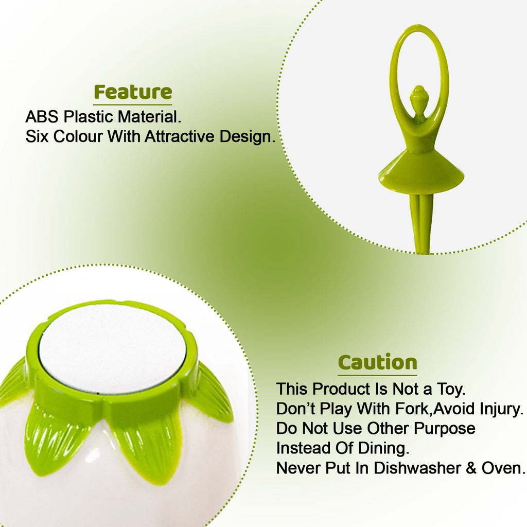 Dancing Doll Fruit Fork Cutlery Set with Stand Set of 6.