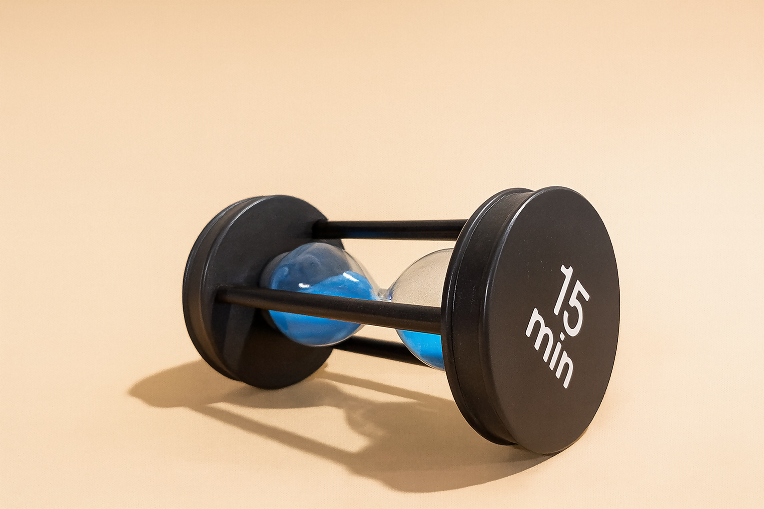 Premium 15 Minute Hourglass Sand Timer – Decorative Sand Clock with Colored Sand, Durable Black Frame, Vintage Glass Timer for Home Office Desk, Meditation, Study, Kitchen & Gift Use pack of 1