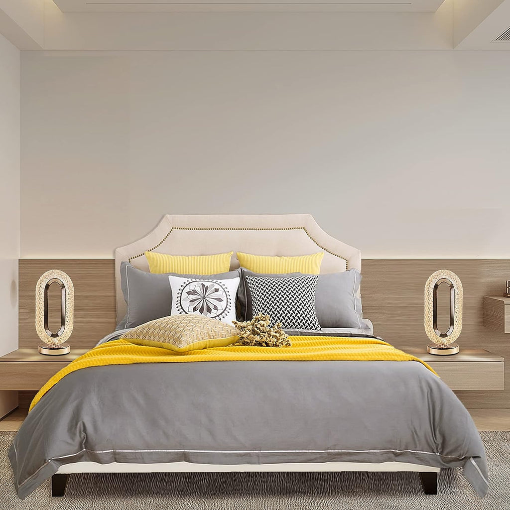 Touch Control Crystal Table Desk Lamp, 3-Way Dimmable Light, USB Rechargeable Crystal Diamond Table Lamp, Exquisite Night Stand Light Lamp Beside Lamp for Bedroom Living Room, Decorative Desk Lamp, Diwali