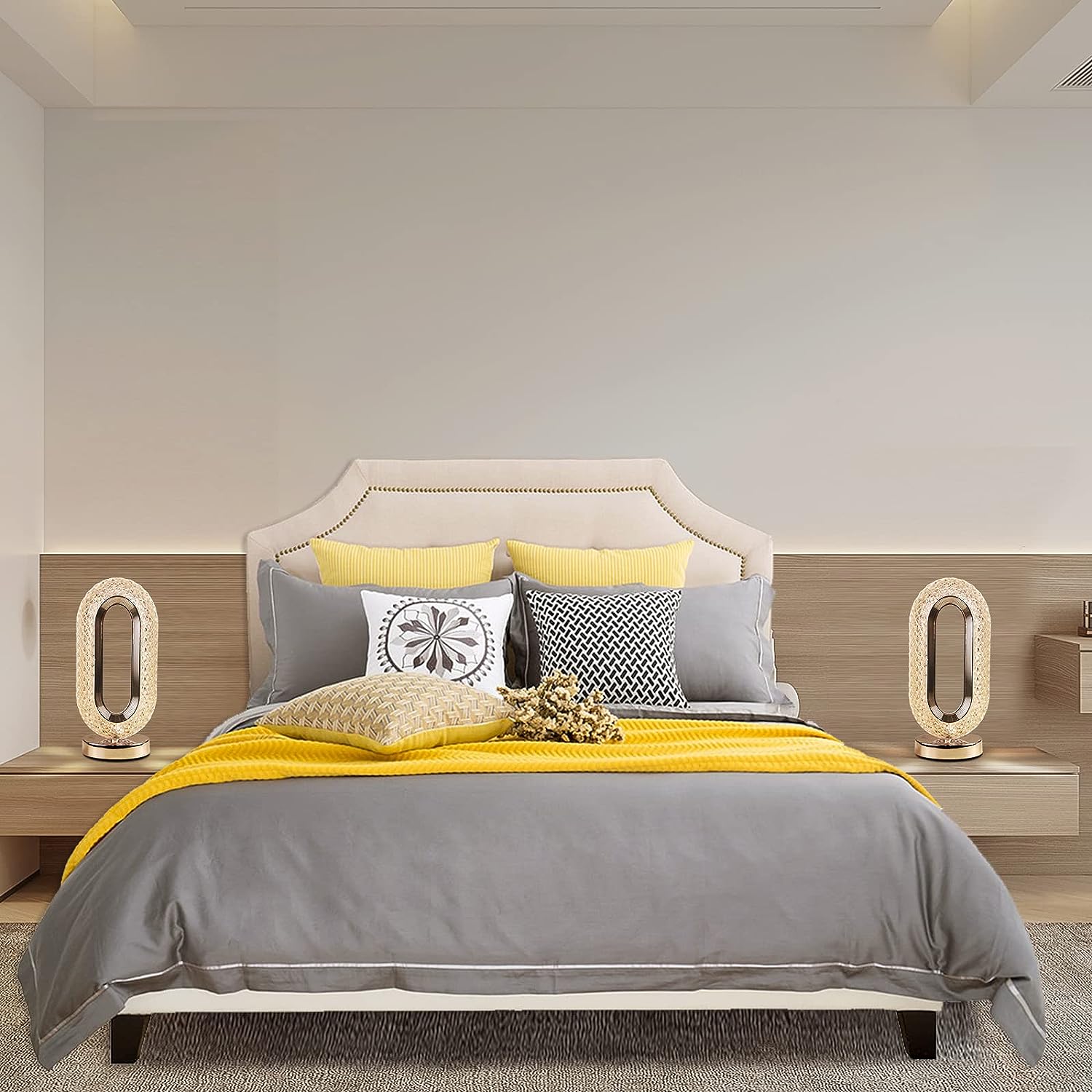 Touch Control Crystal Table Desk Lamp, 3-Way Dimmable Light, USB Rechargeable Crystal Diamond Table Lamp, Exquisite Night Stand Light Lamp Beside Lamp for Bedroom Living Room, Decorative Desk Lamp, Diwali