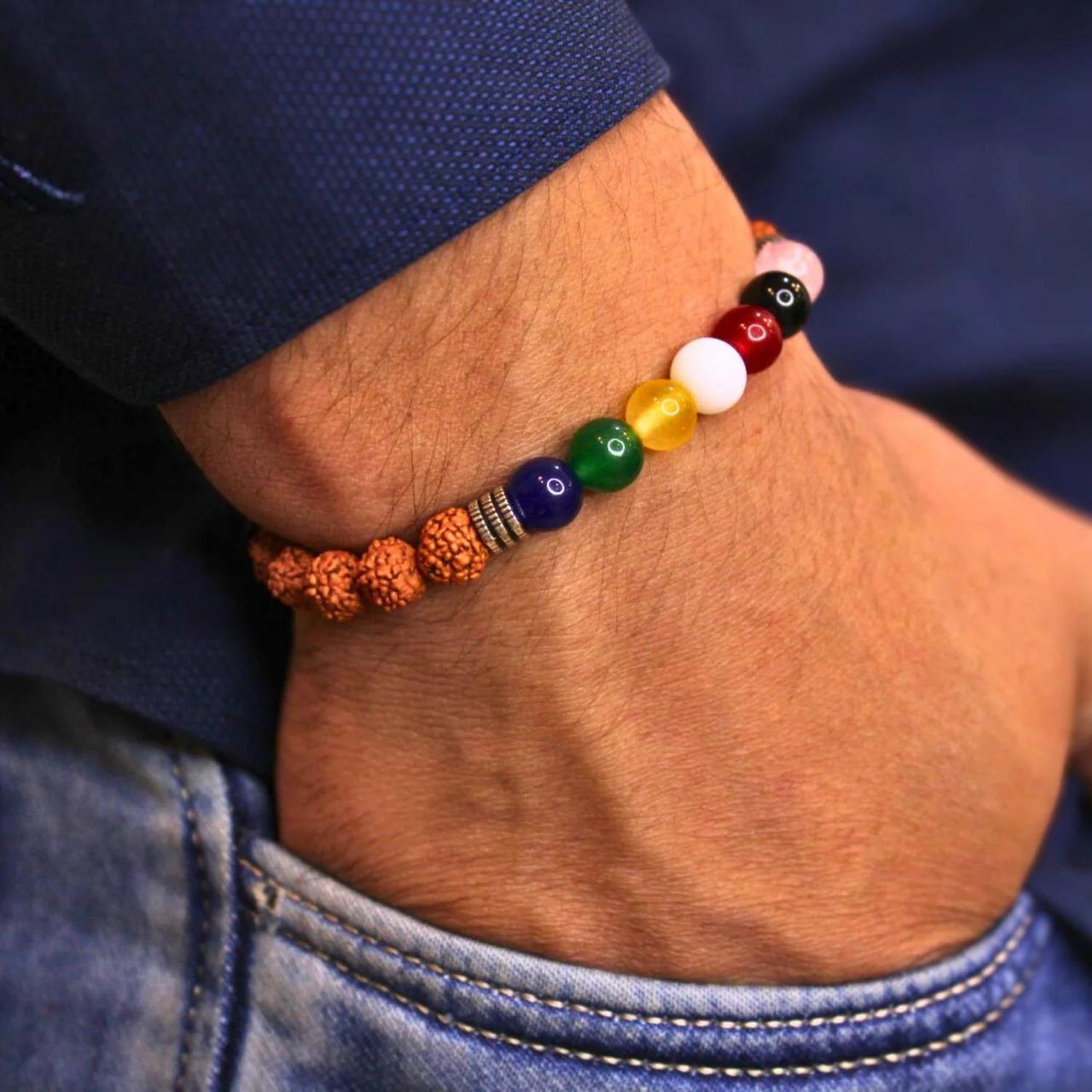 7 Chakra Rudraksha   Bracelet