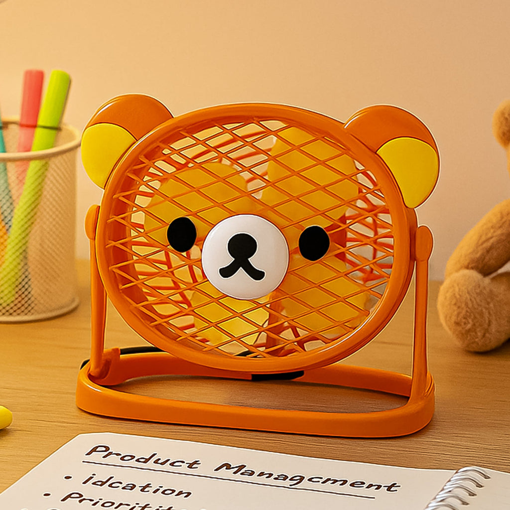 Stylish & Silent: Teddy Bear USB Fan for Any Space – Adjustable Cooling!