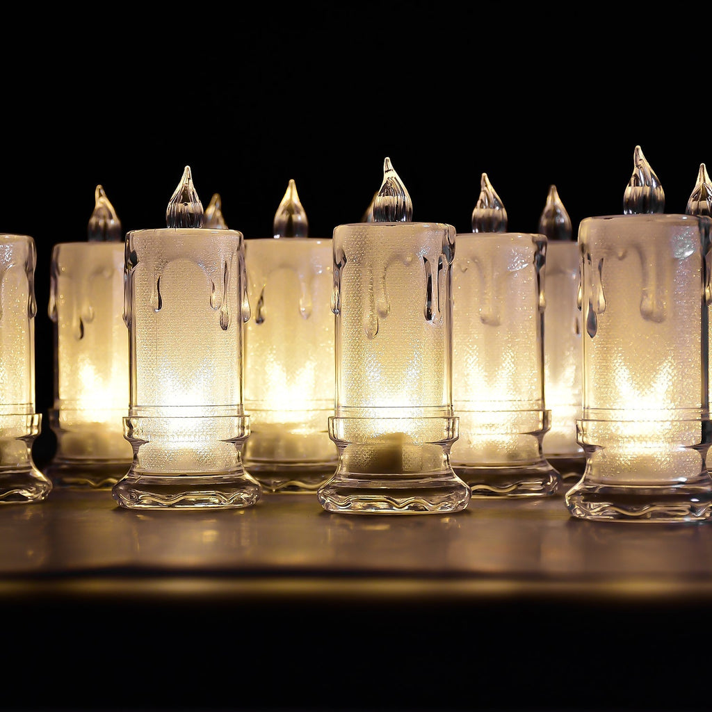 Big Flameless Melted Design Candles Set, Diwali (12 pcs)