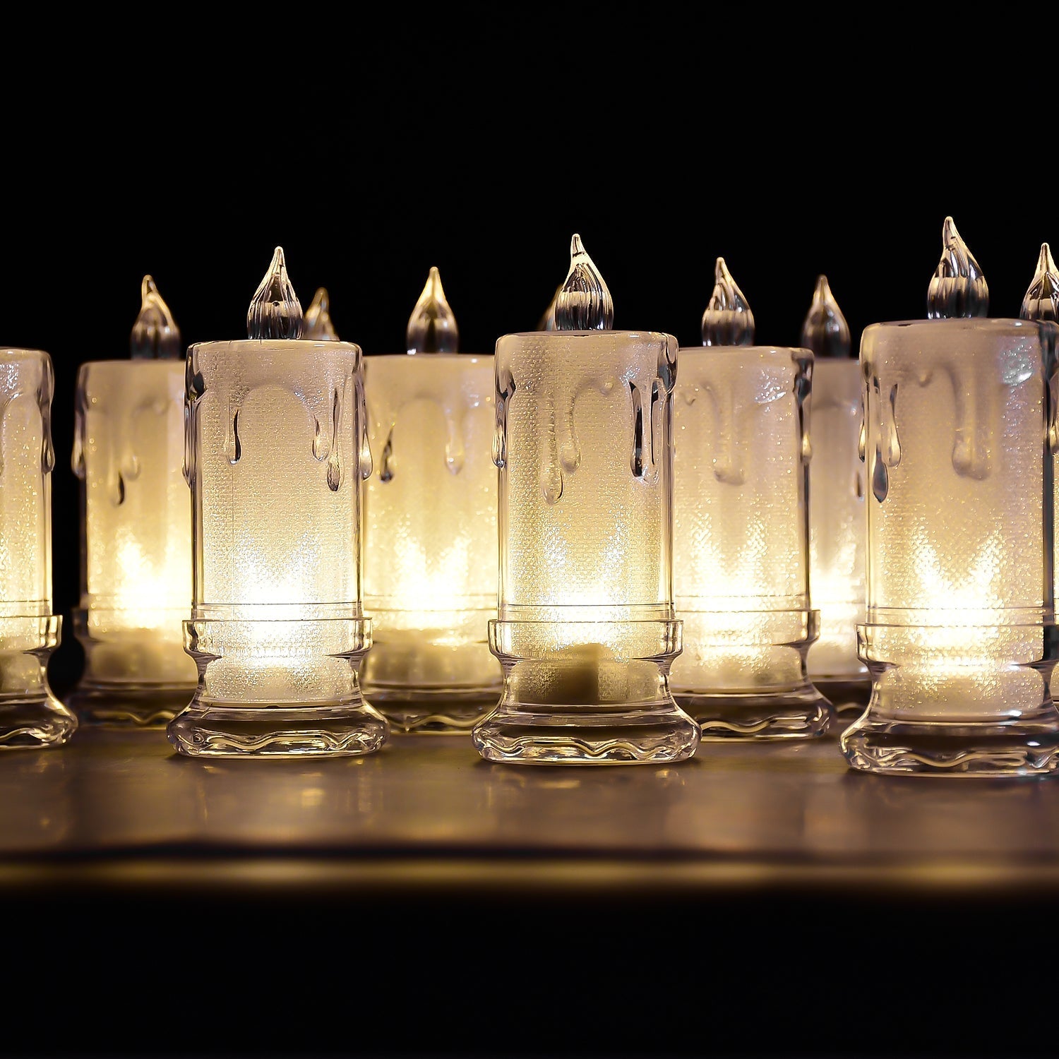 Big Flameless Melted Design Candles Set, Diwali (12 pcs)