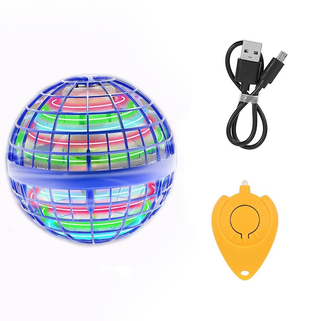Flying Ball Toys, USB Rechargeable Built-in RGB Lights 360°Rotating Magic Controller