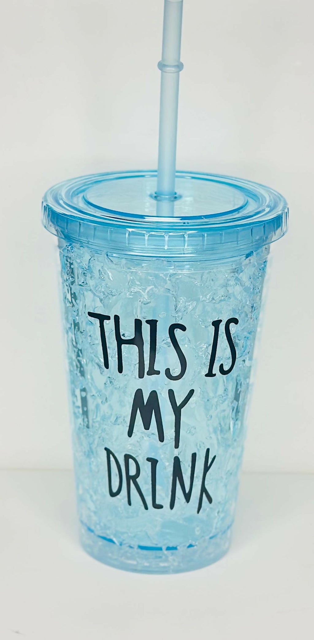 "This Is My Drink" Blue Sipper Tumbler with Straw – Double Wall Iced Cup