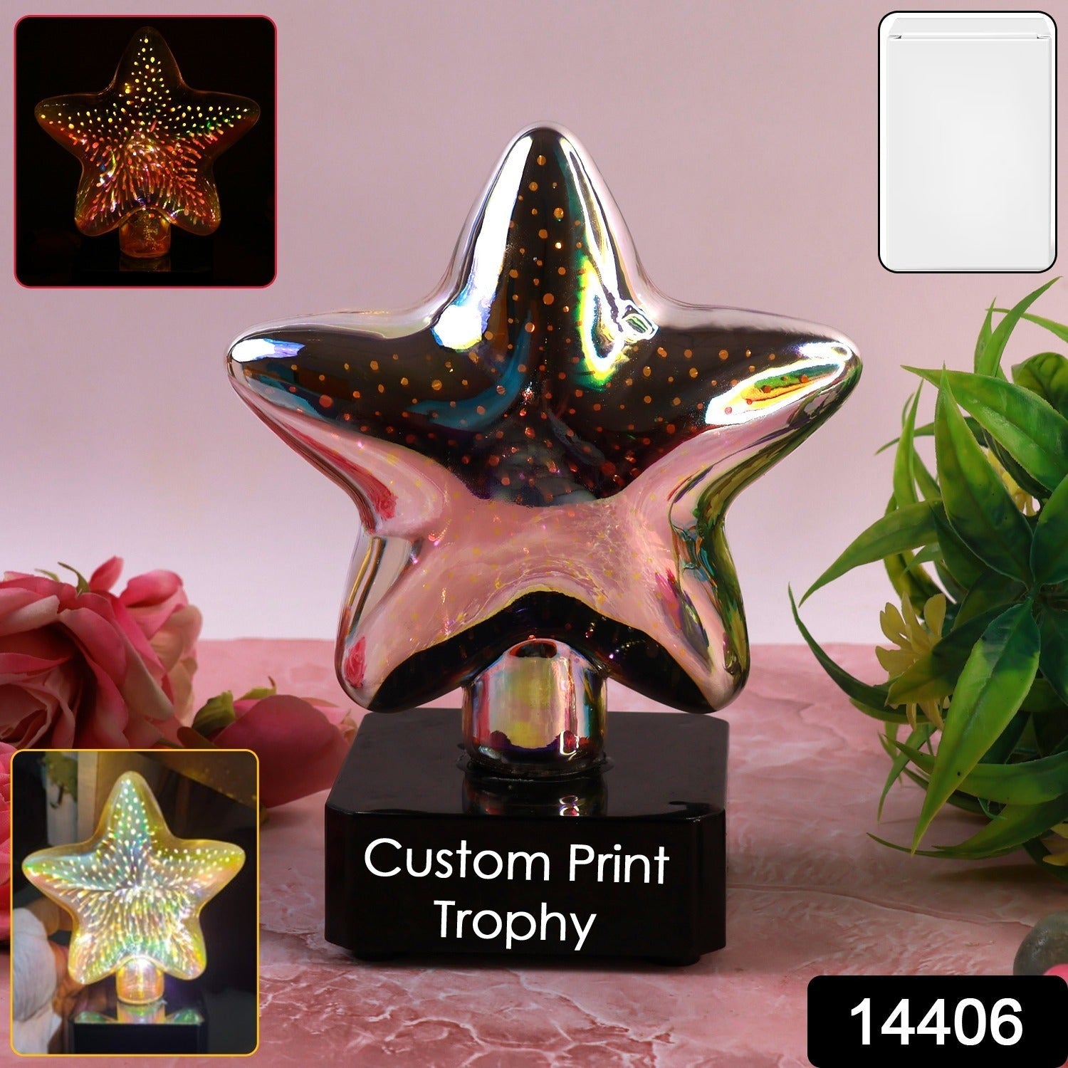 Customized Star-Shaped 3D Illusion Decorative LED Night Lamp (1 Pc)