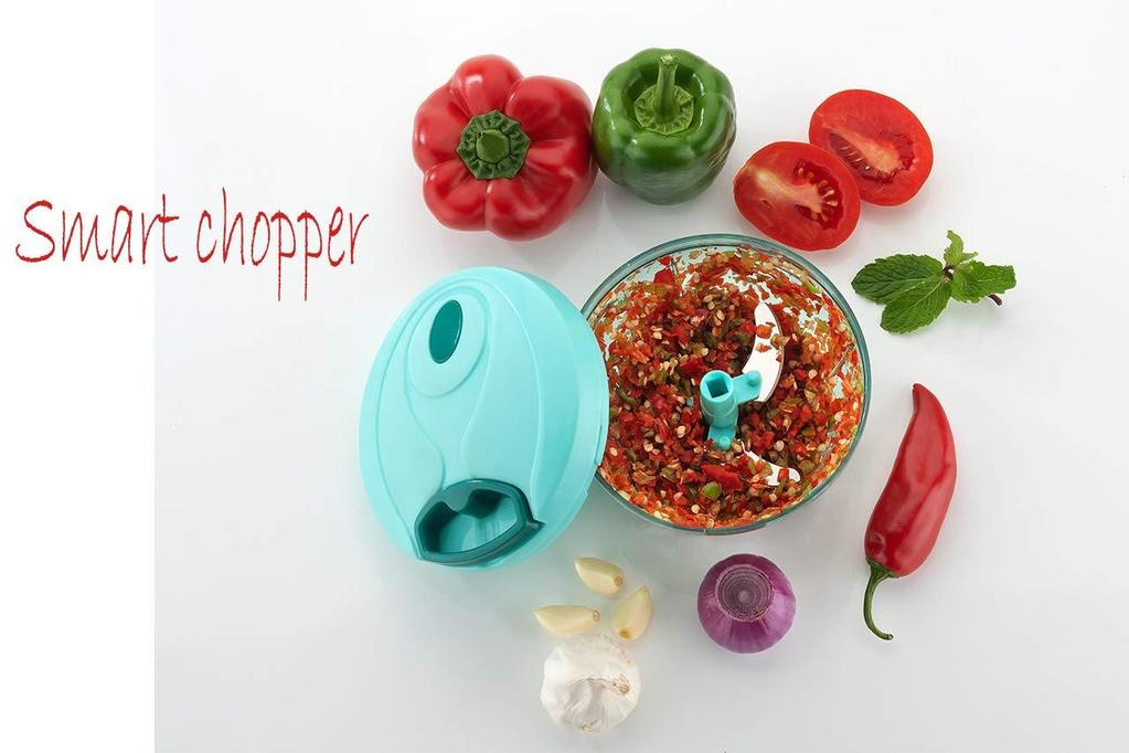 Manual Stainless Steel Blades Compact Hand Held Vegetable Chopper / Slicer (Brown Package Box)