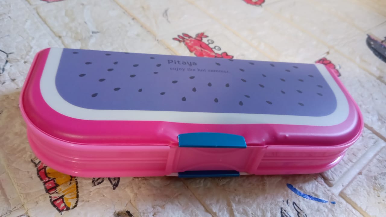 Multipurpose Cartoon Pencil Box – 2-Compartment Compass Box for Kids (Mix Color 1 Pc)