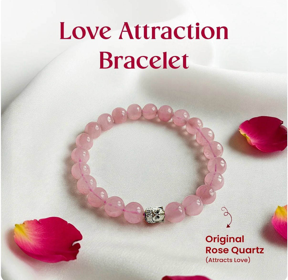 Natural Rose Quartz Crystal  Bracelet