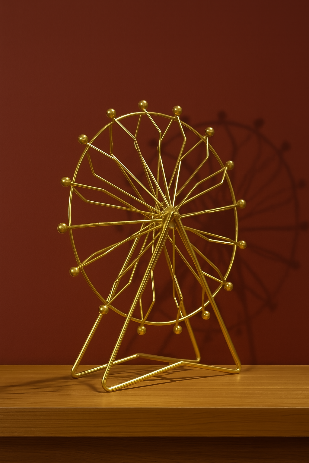 HOME DECOR Modern Minimalist Rotating Iron Wheel Tabletop Sculpture