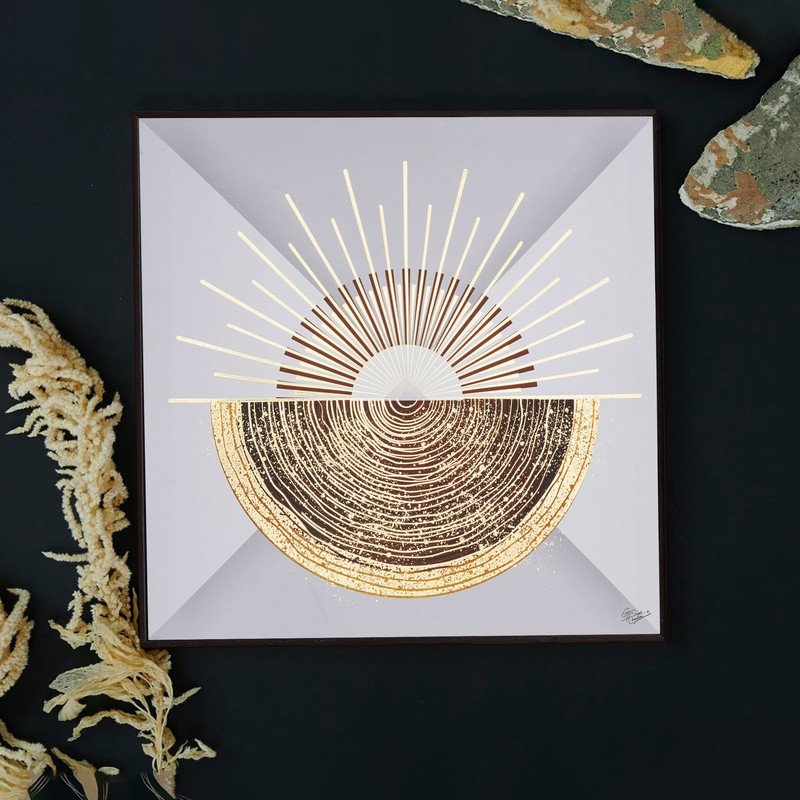 Golden Embossed Wall Painting For Home Decoration , Paintings for Living Room , Modern Art Wall Pinting, For Home Decor (12X12 INCH)