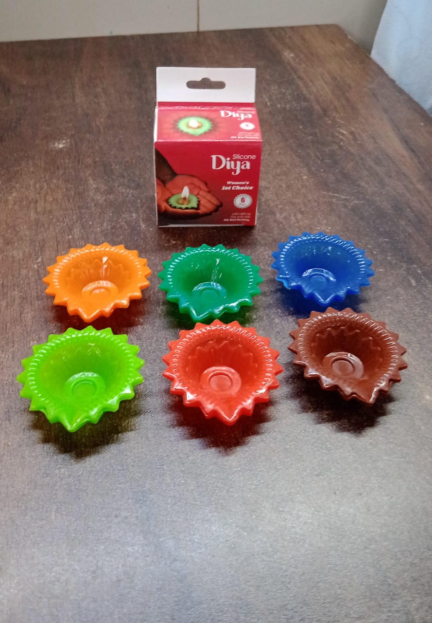 Silicone Diya for Diwali Attractive Design Colourful Diya Combo, Diwali (6 Pcs Set)