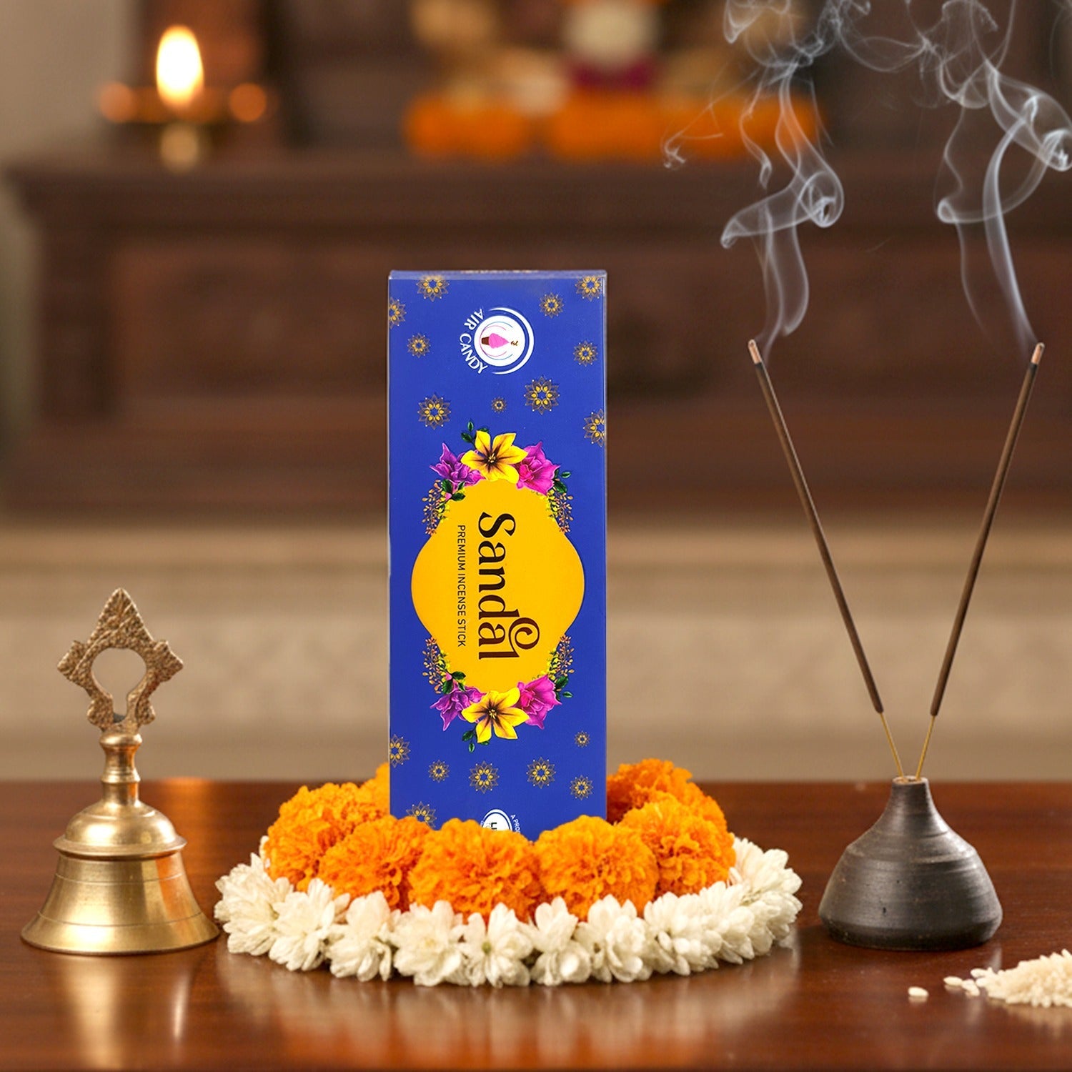Premium Sandal Incense Sticks – Long-Lasting Fragrance for Puja, Meditation & Home Freshness (90gm)