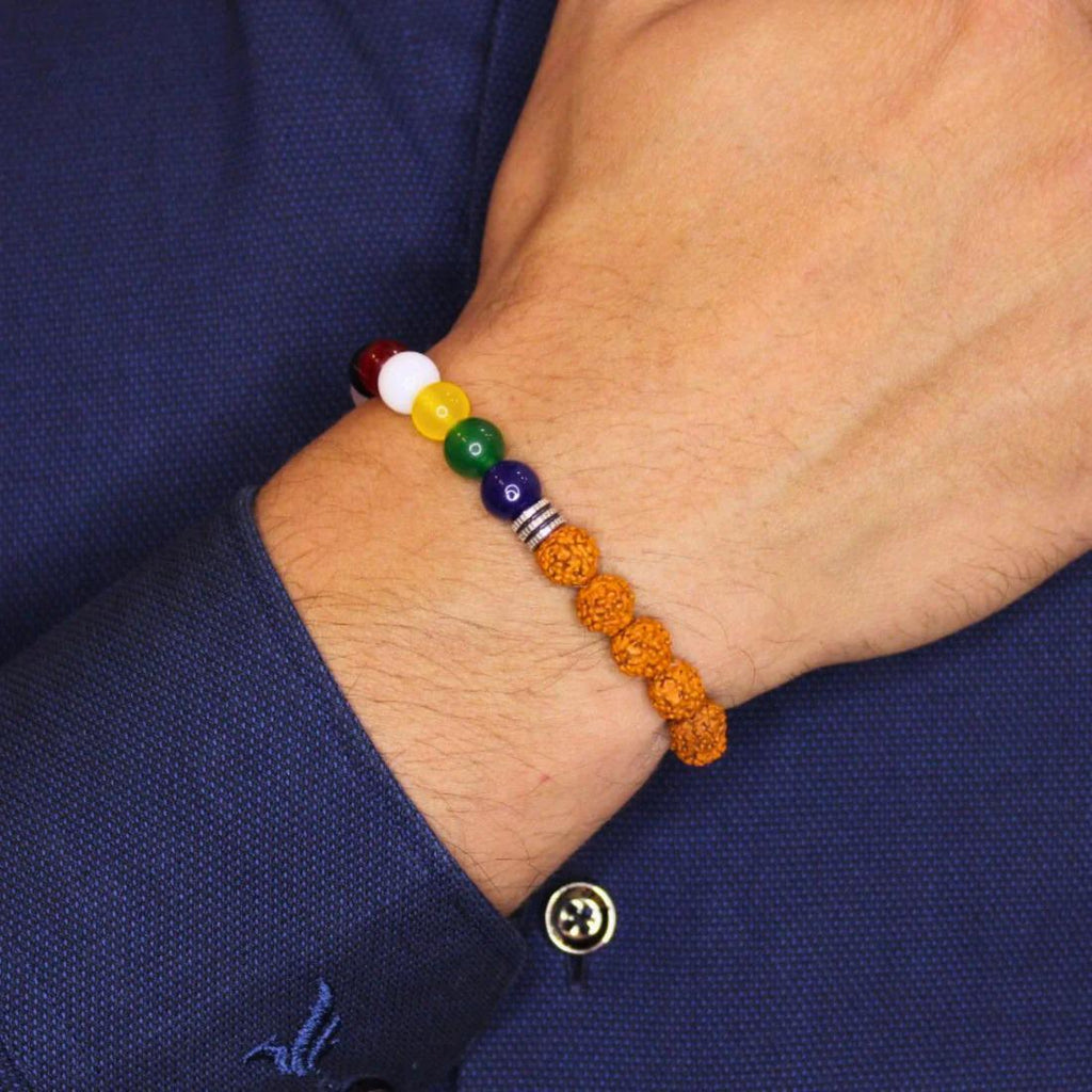 7 Chakra Rudraksha   Bracelet